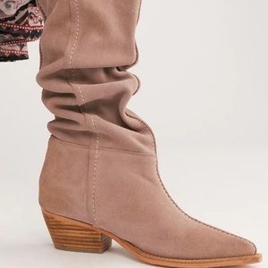 Free People Suede Sway Low Slouch Boots